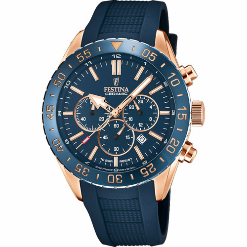 Festina - Montre homme Bracelet Silicone Bleu F20516-1  - Montre chronographe