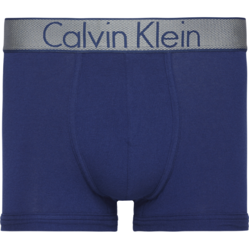 Calvin Klein Underwear - Boxer en Coton Stretch - Ceinture Siglée Bleu - Promo Sous-vêtement & pyjama