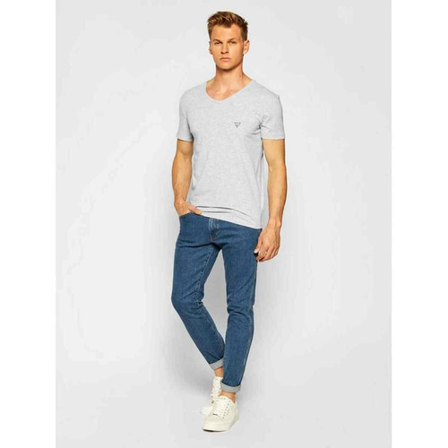 Tee shirt col V - Blanc Guess Underwear Gris en coton T-shirt / Polo homme