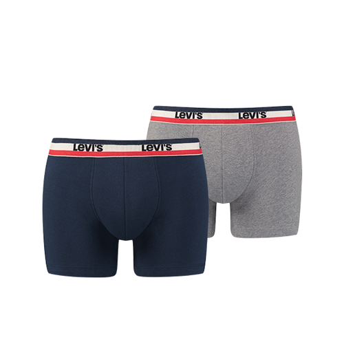 Levi's Underwear - Lot de 2 boxers - gris / rouge Bleu - Caleçon / Boxer homme
