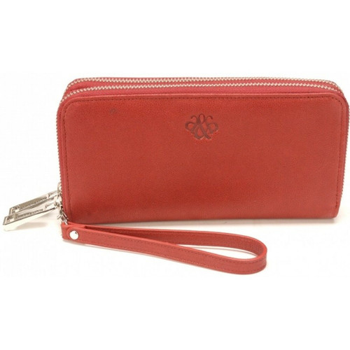 Arthur & Aston - Porte-Monnaie Zippé Cuir de Vachette - Doublure Polyester Rouge - Cadeau accessoires femme Noel