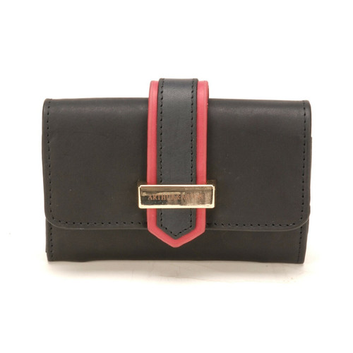 Arthur & Aston - Porte monnaie et cartes - cuir vachette Noir - Cadeau accessoires femme Noel