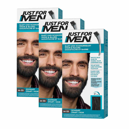 Just for Men - COLORATIONS BARBE Noir Naturel - PACK 3 - Coloration cheveux Just For Men - N°1 de la Coloration pour Homme
