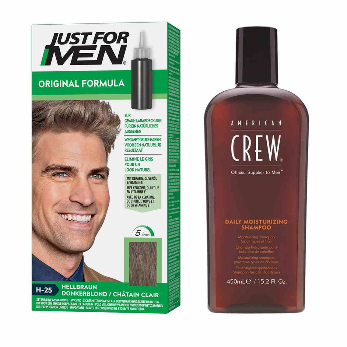 COLORATION CHEVEUX & SHAMPOING Châtain Clair - PACK-Just For Men