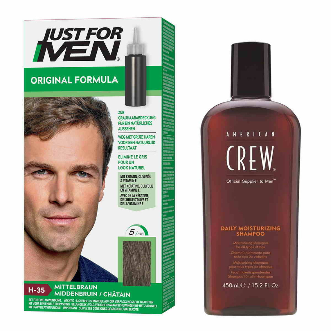 COLORATION CHEVEUX & SHAMPOING Châtain - PACK-Just For Men