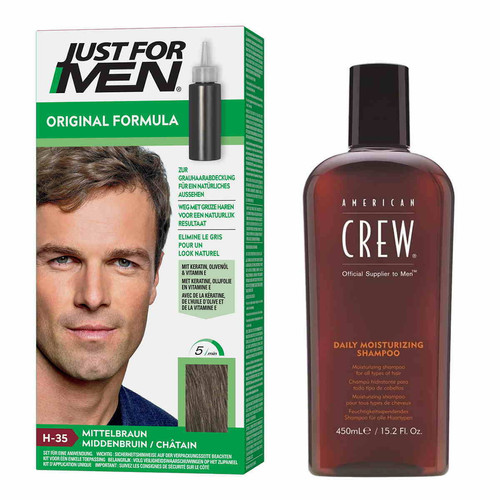 Just for Men - COLORATION CHEVEUX & SHAMPOING Châtain - PACK - Promo Soins homme