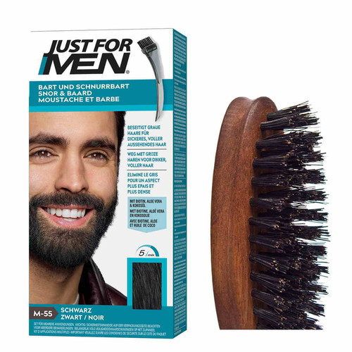 Just for Men - PACK COLORATION BARBE NOIR NATUREL ET BROSSE À BARBE - Couleur naturelle - Just for men coloration barbe