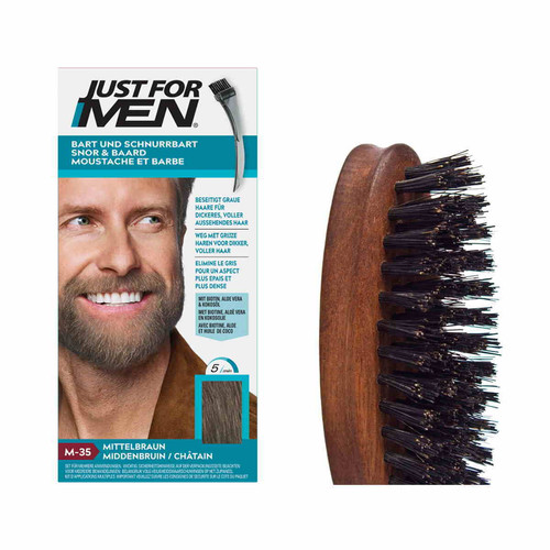 Just for Men - PACK COLORATION BARBE & BROSSE A BARBE - Chatain Moyen Clair - Just for men coloration barbe