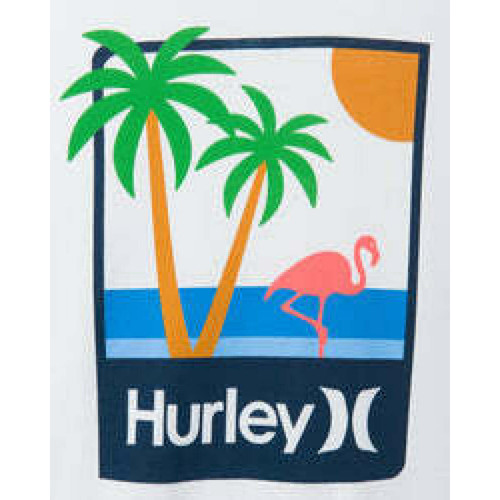 Hurley - Tee-shirt blanc à manches courtes  - Promos vêtements homme