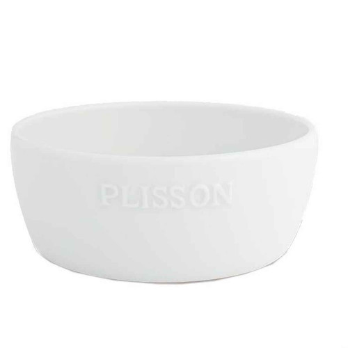 Plisson - BOL À RASER BLANC PORCELAINE - Logo Plisson - Rasage et soins visage
