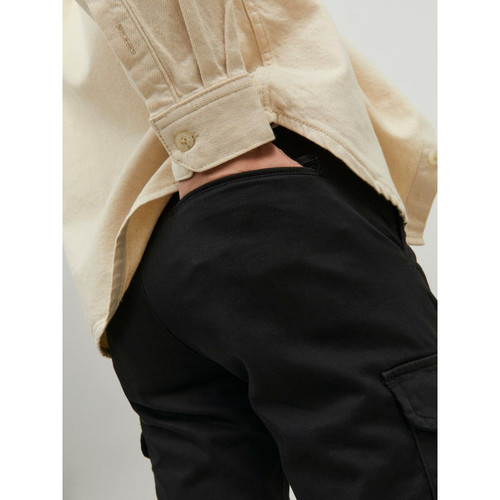 Pantalon cargo Regular Fit Noir en coton Jack & Jones LES ESSENTIELS HOMME