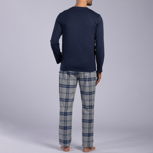 Ensemble et pyjama  manche longue - Bleu Marine en coton bio Dodo Homewear