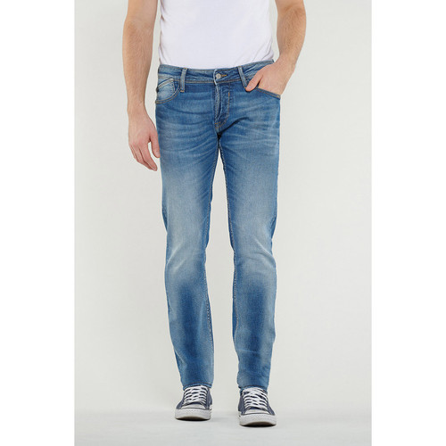 Jeans ajusté stretch 700/11, longueur 33 bleu en coton Noel Le Temps des Cerises LES ESSENTIELS HOMME
