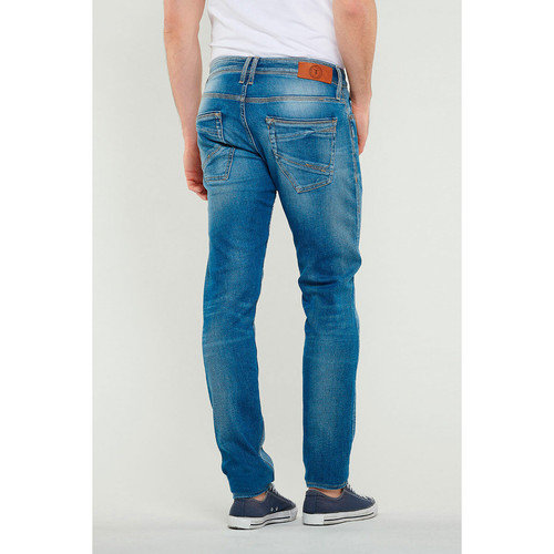 Jeans ajusté stretch 700/11, longueur 33 bleu en coton Noel Le Temps des Cerises