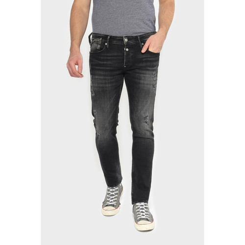 Jeans ajusté 600/17, longueur 34 noir en coton Le Temps des Cerises LES ESSENTIELS HOMME