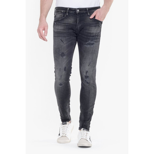 Jeans skinny POWER, 7/8ème noir en coton Le Temps des Cerises
