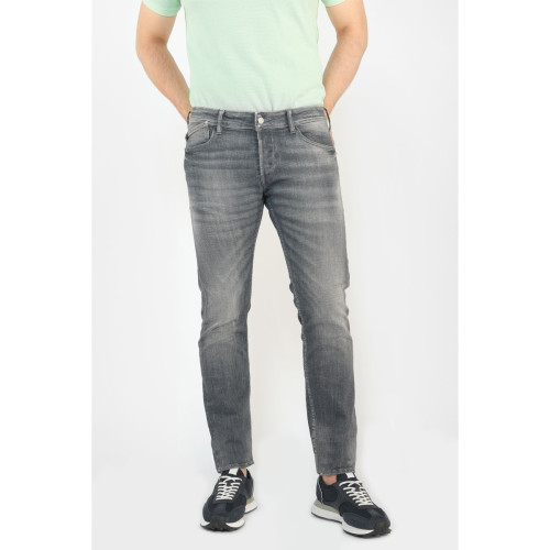 Jeans slim stretch 700/11, longueur 34 gris en coton Le Temps des Cerises LES ESSENTIELS HOMME