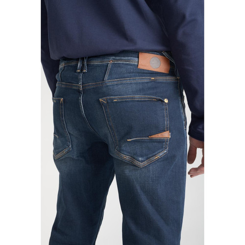 Jeans ajusté 600/17, longueur 34 bleu en coton Max Le Temps des Cerises LES ESSENTIELS HOMME