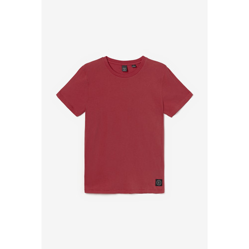 T-shirt Brown bordeaux rouge en coton Le Temps des Cerises LES ESSENTIELS HOMME