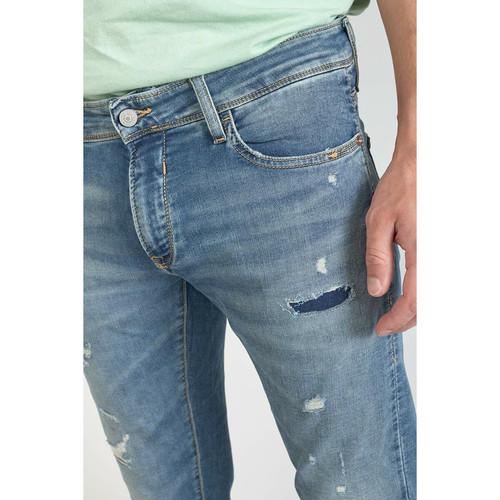 Jeans ajusté BLUE JOGG 700/11, longueur 34 bleu en coton Chad Le Temps des Cerises