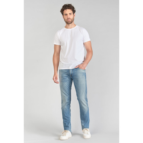 Jeans regular, droit 800/12, longueur 34 bleu en coton Beau Le Temps des Cerises LES ESSENTIELS HOMME