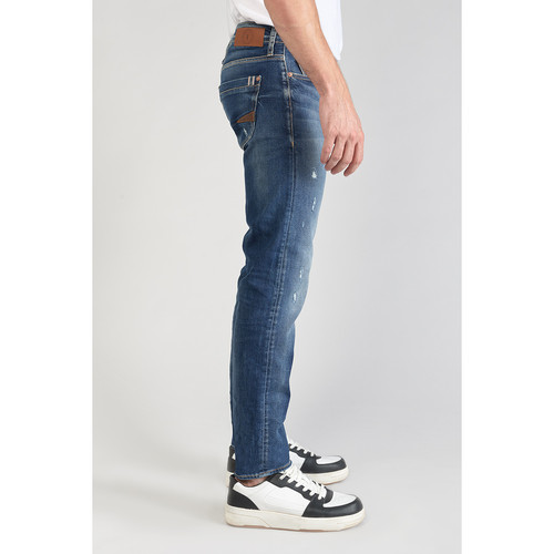 Jeans ajusté stretch 700/11, longueur 34 bleu en coton Walt Le Temps des Cerises