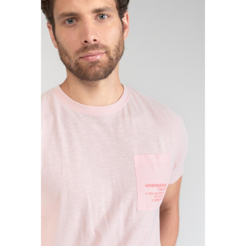 Tee-Shirt BREZO rose en coton Le Temps des Cerises LES ESSENTIELS HOMME