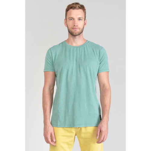 T-shirt Brown vert d'eau en coton Le Temps des Cerises LES ESSENTIELS HOMME
