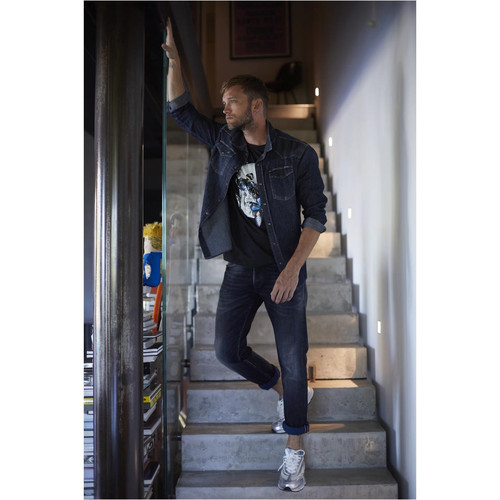 Le Temps des Cerises - Jeans ajusté stretch 700/11, longueur 34 noir en coton Marc - Promos vêtements homme