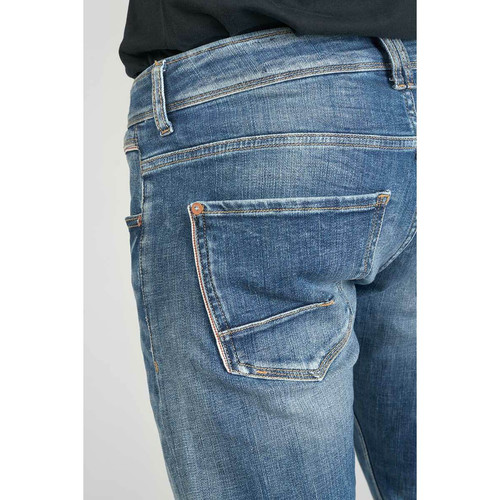Jeans ajusté stretch 700/11, longueur 34 bleu en coton Scott Le Temps des Cerises LES ESSENTIELS HOMME