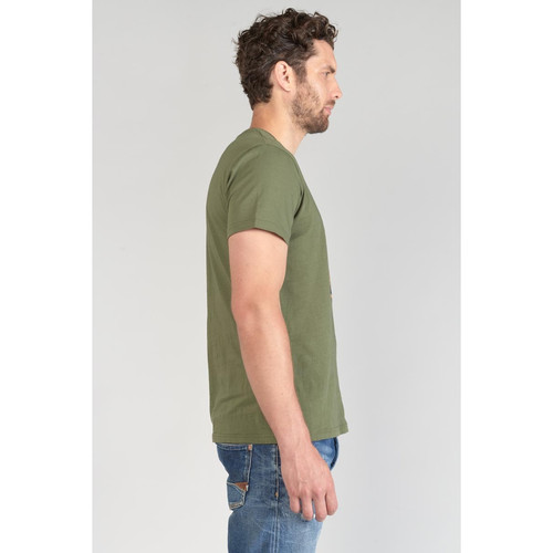 Tee-Shirt MACHIDA vert en coton T-shirt / Polo homme