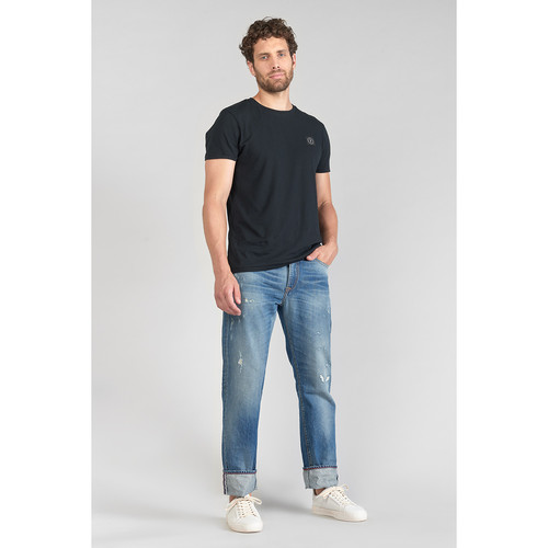 Jeans regular, droit 700/20 regular, longueur 34 bleu en coton Milo Le Temps des Cerises LES ESSENTIELS HOMME