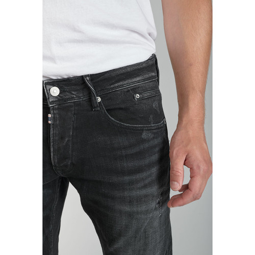 Jeans ajusté stretch 700/11, longueur 34 noir en coton Jose Le Temps des Cerises