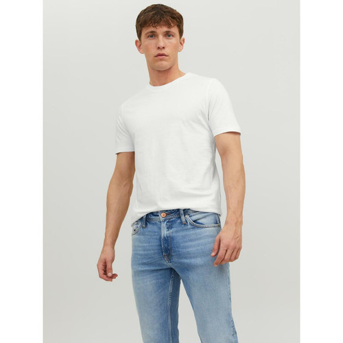 Jack & Jones - T-shirt Standard Fit Col rond Manches courtes Blanc en coton Jude - Sélection Mode Fête des Pères La Mode Homme