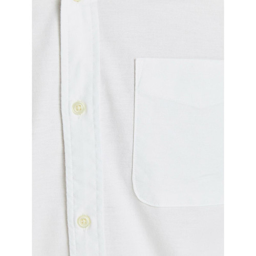 Chemise habillée Slim Fit Col boutonné Manches longues Blanc en coton Jack & Jones LES ESSENTIELS HOMME