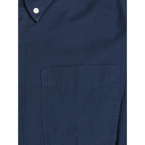 Chemise habillée Slim Fit Col boutonné Manches longues Bleu Marine en coton Jack & Jones LES ESSENTIELS HOMME