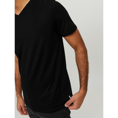 T-shirt Standard Fit Col en V Manches courtes Noir T-shirt / Polo homme