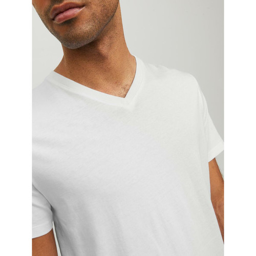 T-shirt Standard Fit Col en V Manches courtes Blanc T-shirt / Polo homme