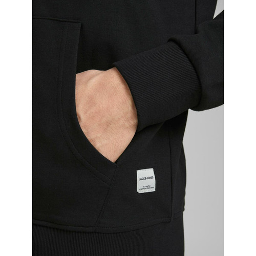 Sweat à capuche zippé Regular Fit Manches longues Noir en coton Reid Vêtement de sport homme