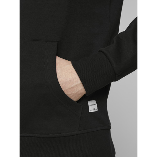 Jack & Jones - Sweat à capuche Standard Fit Manches longues Noir en coton Cole - Vêtement homme