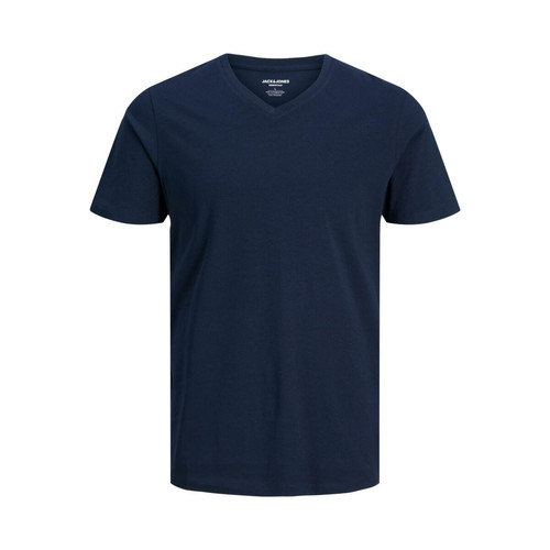 T-shirt Standard Fit Col en V Manches courtes Bleu Marine Jack & Jones LES ESSENTIELS HOMME