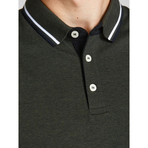 Jack & Jones - Polo Standard Fit Polo Manches courtes Vert foncé en coton Blaine - Toute la mode homme
