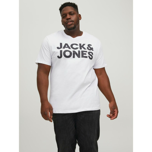 Jack & Jones - T-shirt Regular Fit Col rond Manches courtes Blanc en coton Yann - T-shirt / Polo homme