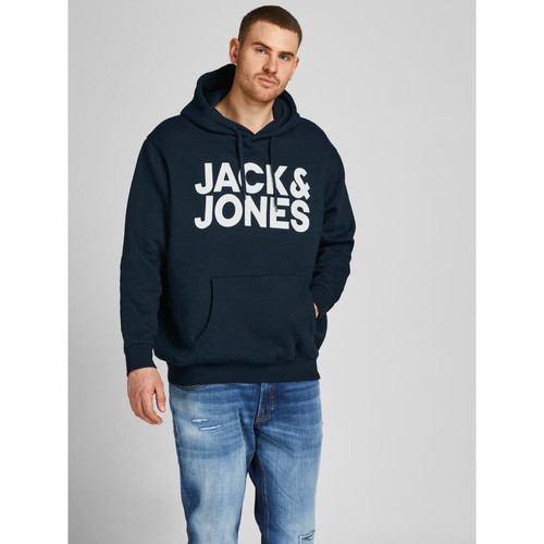 Jack & Jones - Sweat à capuche Regular Fit Manches longues Bleu Marine Dean - Toute la mode homme