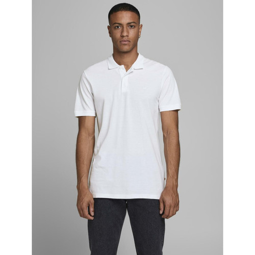 Jack & Jones - Polo Slim Fit Polo Manches courtes Blanc en coton Noel - T-shirt / Polo homme