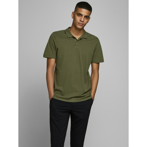 Jack & Jones - Polo Slim Fit Polo Manches courtes Vert foncé en coton Sam - T-shirt / Polo homme