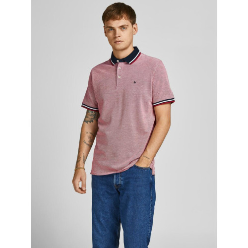 Jack & Jones - Polo Slim Fit Polo Manches courtes Rouge en coton Todd - T-shirt / Polo homme