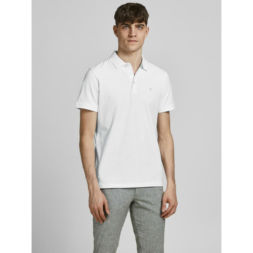 Jack & Jones - Polo Slim Fit Polo Manches courtes Blanc en coton Levi - t shirts blancs homme