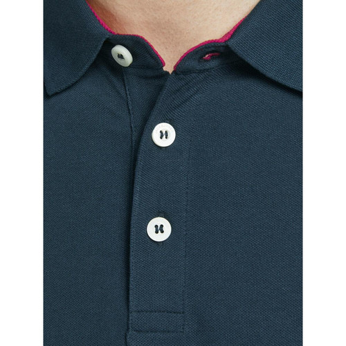 Polo Slim Fit Polo Manches courtes Bleu Marine en coton Carl T-shirt / Polo homme