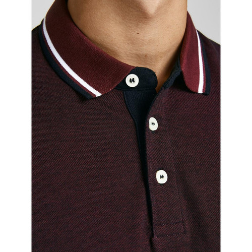 Polo Slim Fit Polo Manches courtes Rouge foncé en coton Myles T-shirt / Polo homme